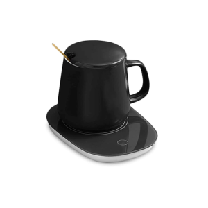 סט ספל קרמיקה שחור עם מחמם USB